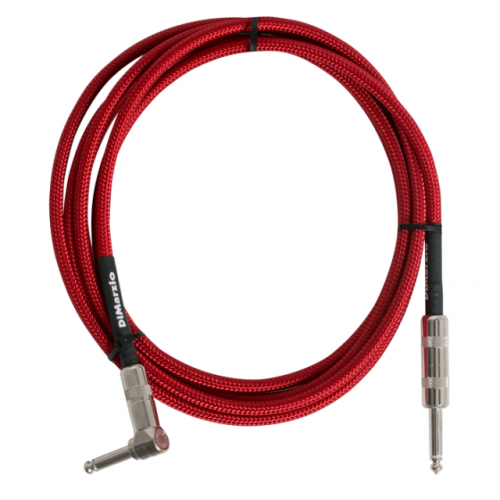 DiMarzio | EP10R | 10 ft Pro Right Angle Guitar Cable | Red DiMarzio | EP10R | 10 ft Pro Right Angle Guitar Cable | Red